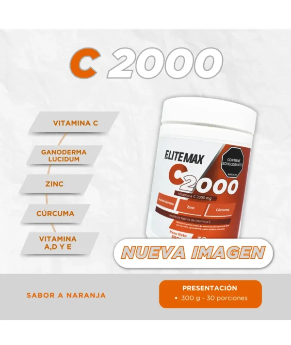 VITAMINA MAX C2000 300g ELITEMAX - Image 2