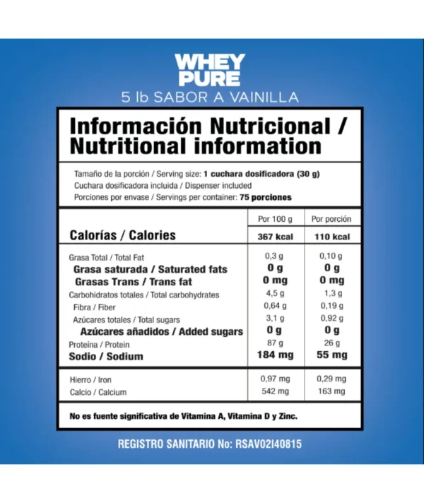 PROTEINA WHEY PURE 5 LBS - Image 2