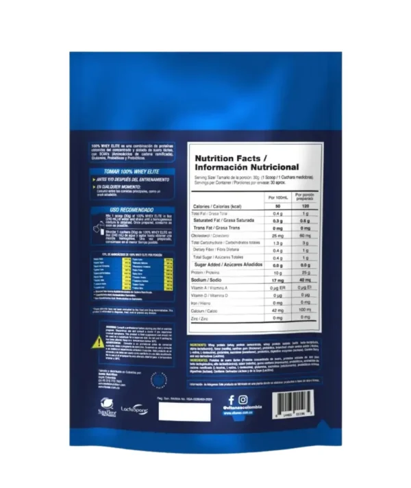 PROTEINA 100% WHEY ELITE VITANAS 2 LBS - Image 2